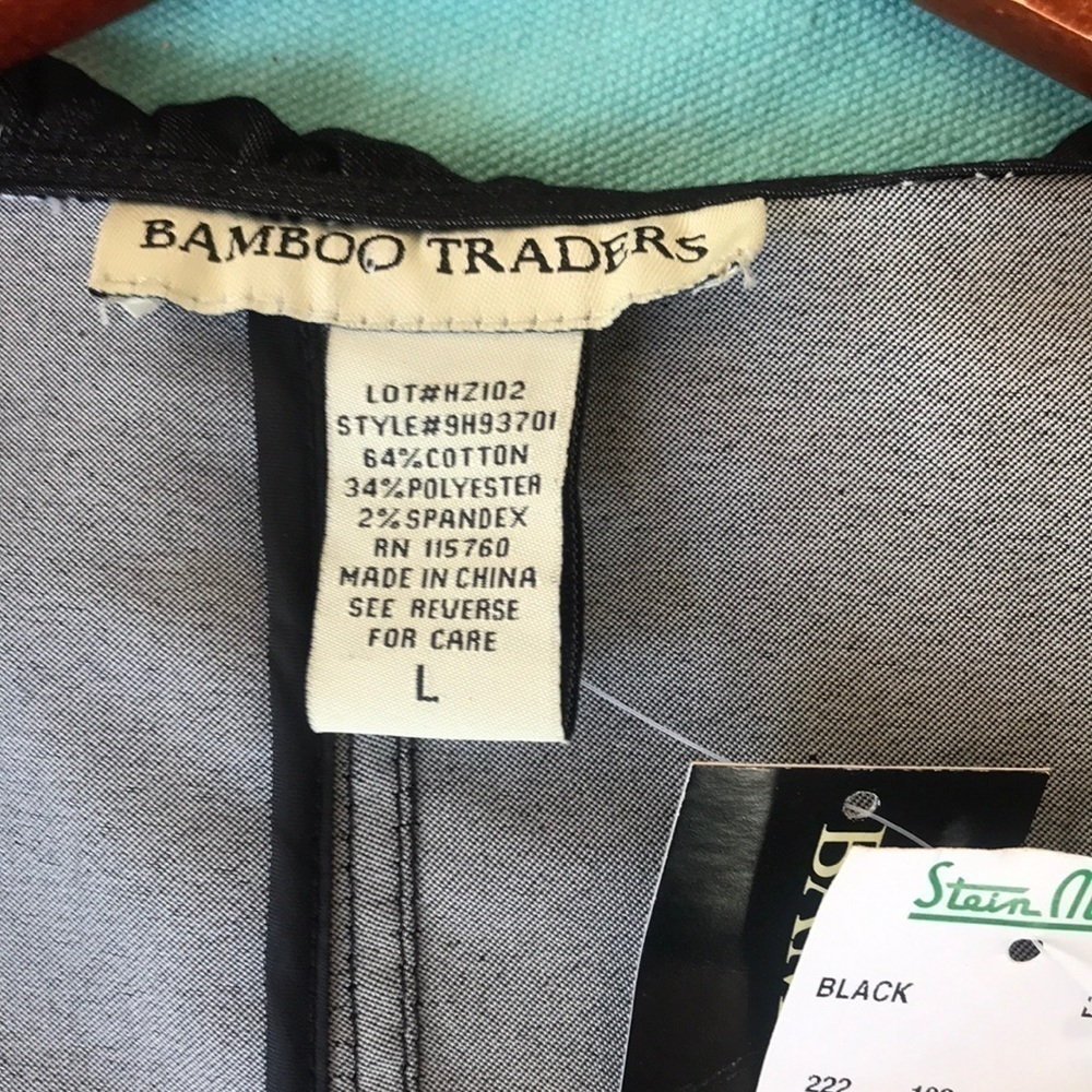 Bamboo Traders Black Ruffle Ruched Blazer Jacket Large NWT - Picture 4 of 6